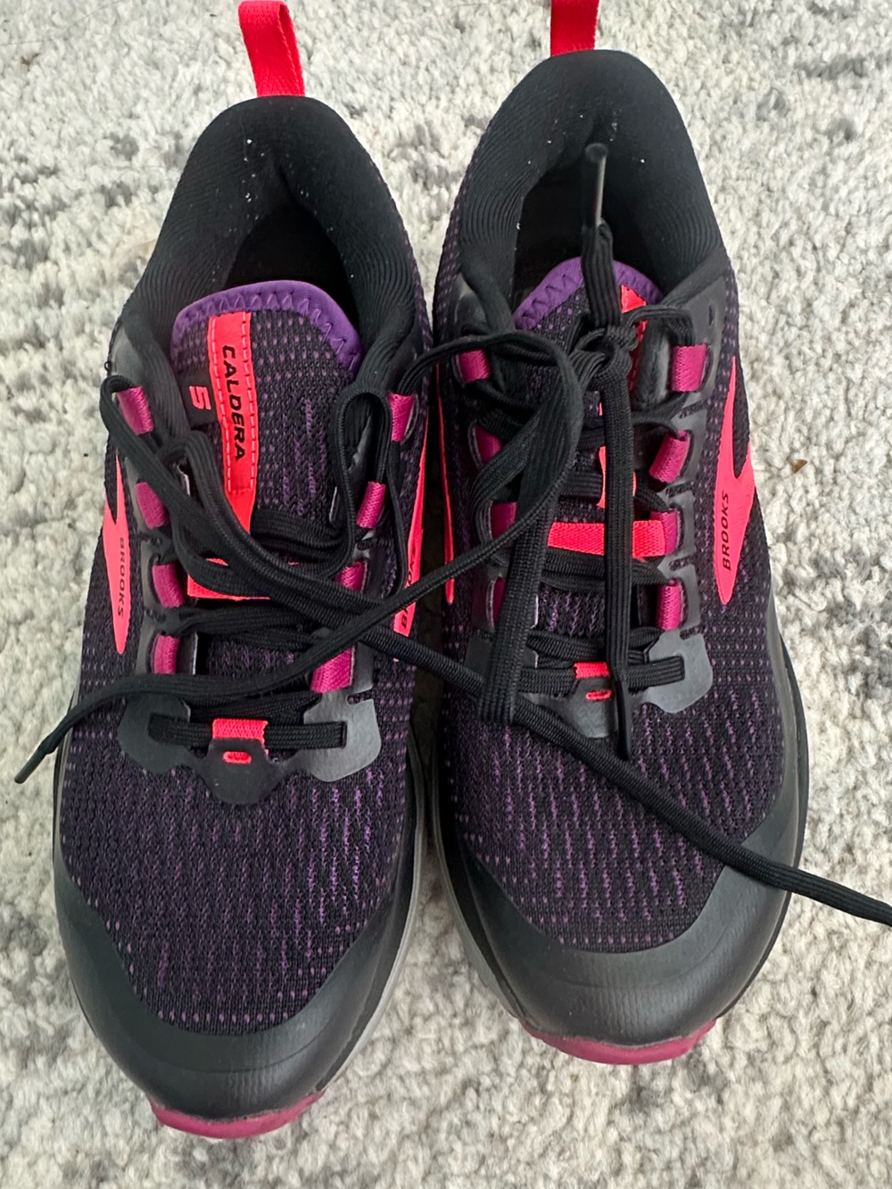Brooks Women's Caldera Trail Running Shoes in Black & Purple with Pink Accents